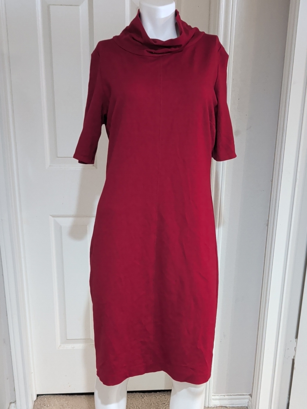 Ralph Lauren Deep Red Cowl-Neck Midi Dress Women's 16